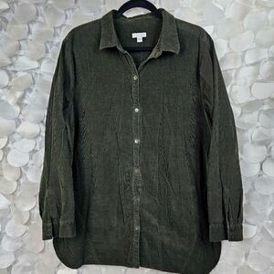 J. Jill Dark Green Button Down Shirt